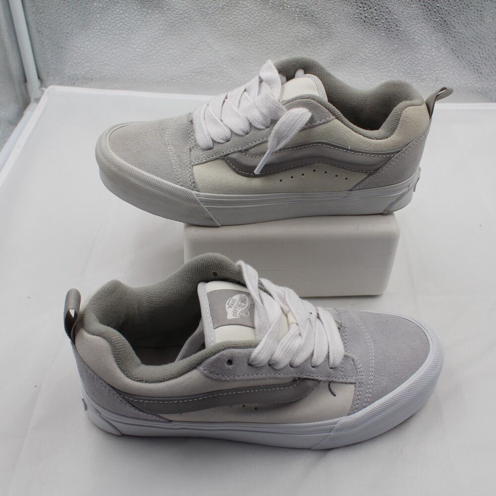 Vans Knu Skool Gray Suede Puffy Skate Shoes Women 6.5 Men 5 NIB Display Fade